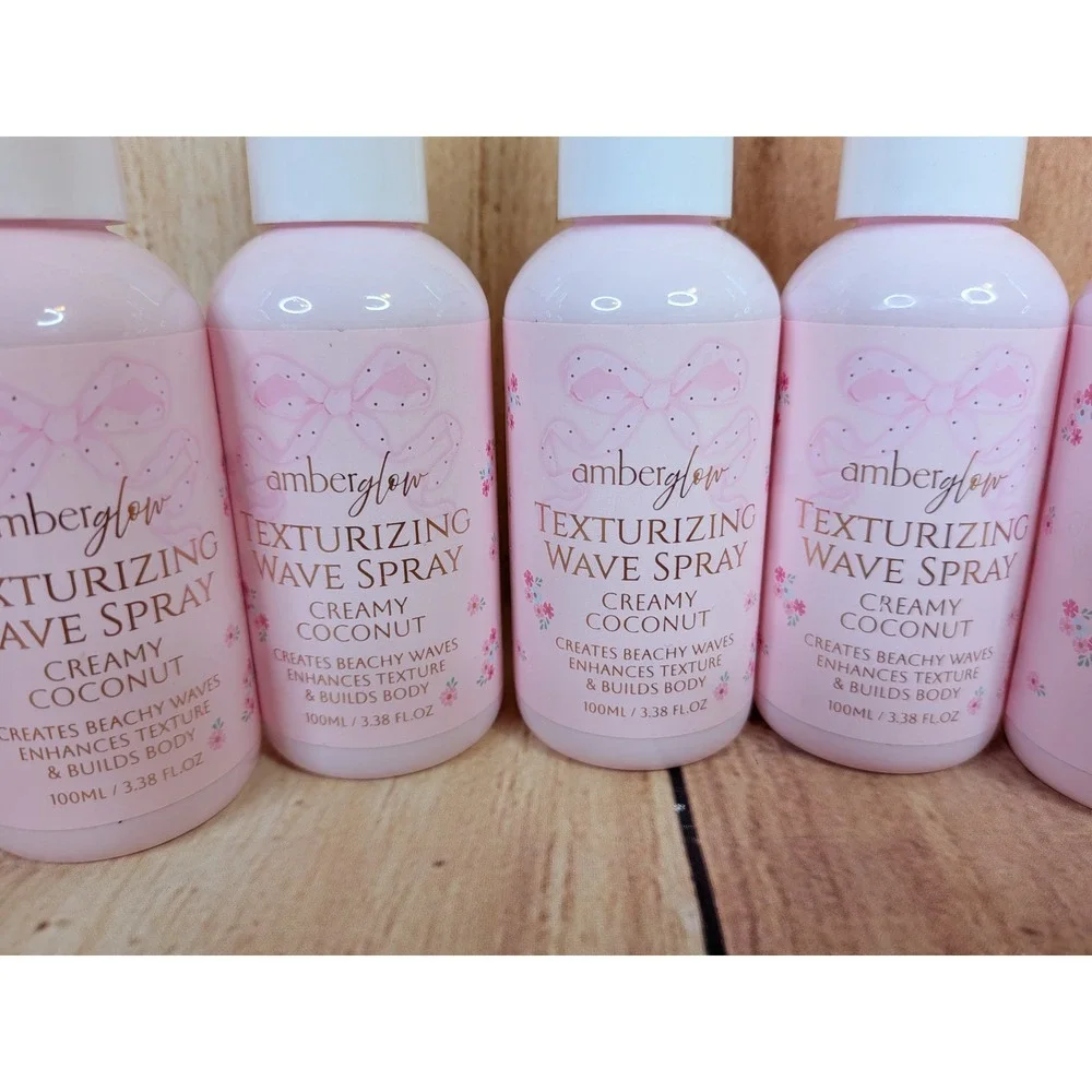 5 Pk Amber Glow Texturizing Wave Spray Creamy Coconut 3.38 oz